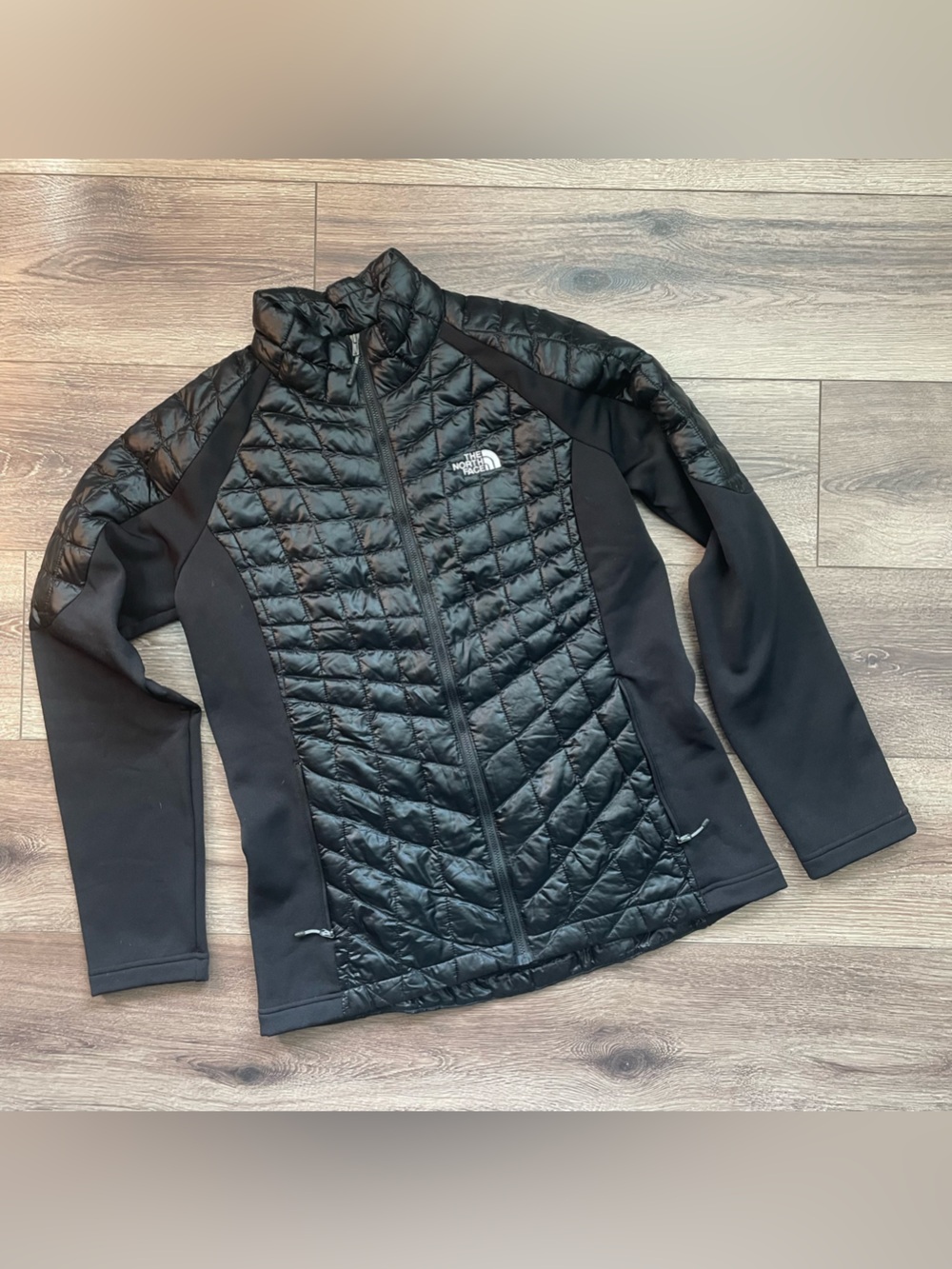 The North Face Women Black Thermoball Quilted Hybrid Puffer Jacket Large